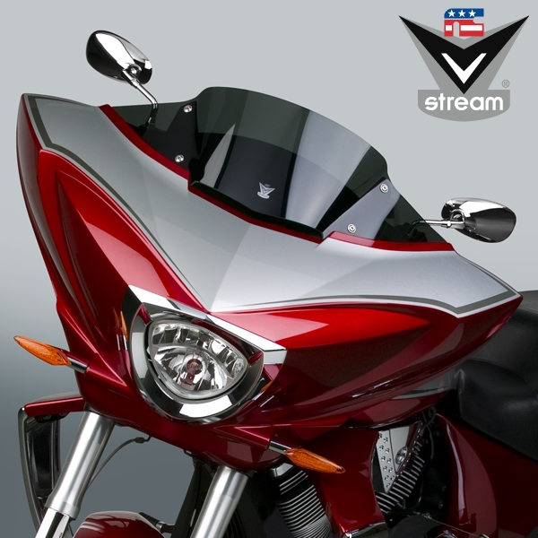 N20702 NATIONALCYCLE National Cycle VStream Aeroacoustic Windshield VICTORY WINDSHIELD VSTREAM LOW TINTED VICTORY VStream Aeroacoustic Windshield Smoked