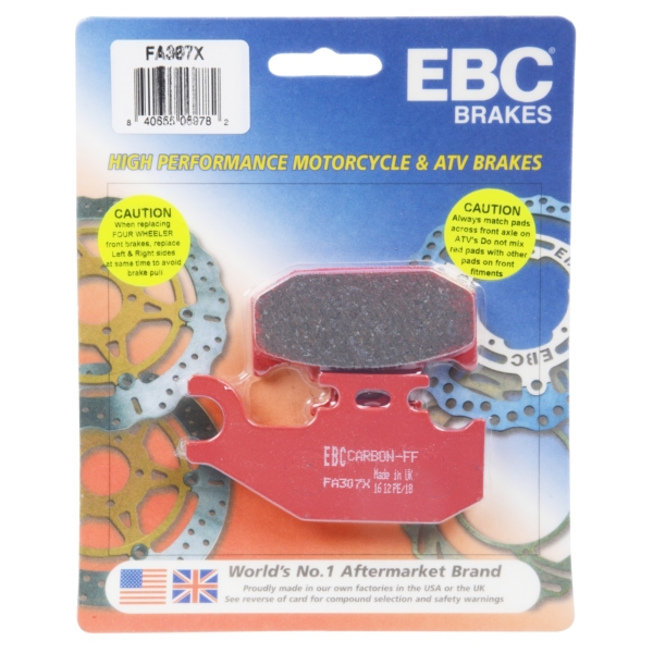 FA307X EBC EBC  "X" Carbon Graphite Brake Pad Organic - Front left, Rear Right, Rear left FA307X EBC BRAKE PAD "X" Carbon Graphite Brake Pad 