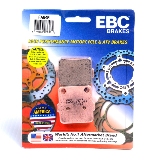FA84R EBC EBC  “R“ Long Life Sintered Brake Pad Sintered metal - Front Right, Front left, Rear Right, Rear left FA84R EBC BRAKE PAD FT/RR “R“ Long Life Sintered Brake Pad 