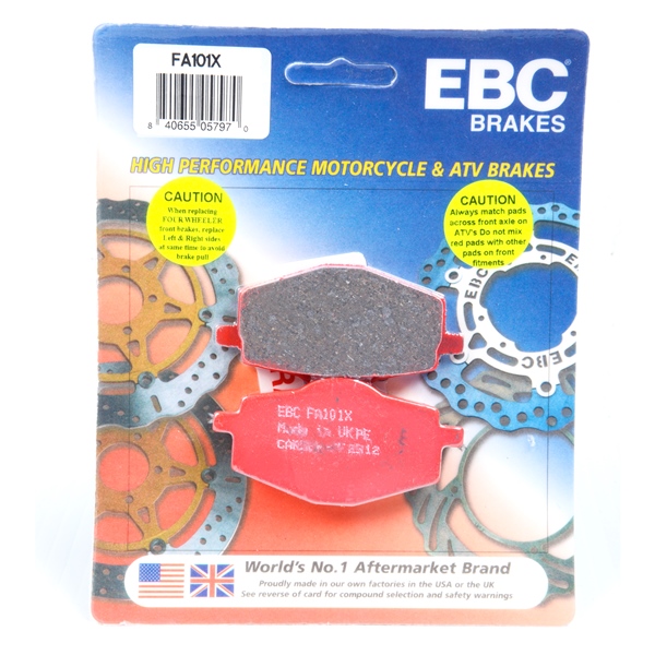 FA101X EBC EBC  “X” Series Moto-X Sport & Enduro Brake Pad Organic - Front Right, Front left, Rear left FA101X EBC BRAKE PAD FT/RR “X” Series Moto-X Sport & Enduro Brake Pad 