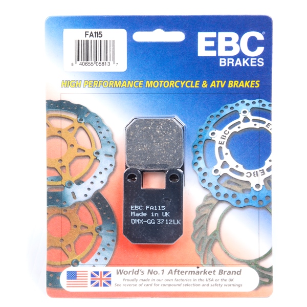 FA115 EBC EBC  “X” Series Moto-X Sport & Enduro Brake Pad Organic FA115 EBC BRAKE PAD FT “X” Series Moto-X Sport & Enduro Brake Pad 