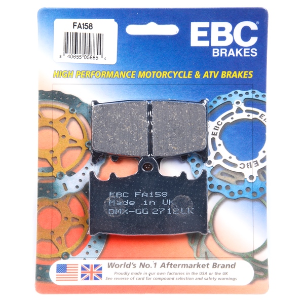 FA158 EBC EBC  “X” Series Moto-X Sport & Enduro Brake Pad Organic - Front Right, Front left FA158 EBC BRAKE PAD FT “X” Series Moto-X Sport & Enduro Brake Pad 