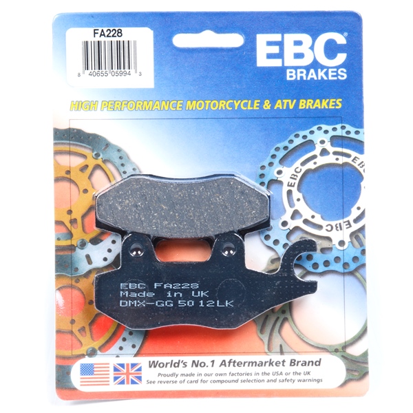 FA228 EBC EBC  Organic Brake Pad Organic - Front left, Rear left FA228 EBC BRAKE PAD FT Organic Brake Pad 
