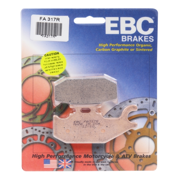 FA317R EBC EBC  “R“ Long Life Sintered Brake Pad Sintered metal - Front Right, Rear Right, Rear left FA317R EBC BRAKE PAD “R“ Long Life Sintered Brake Pad 