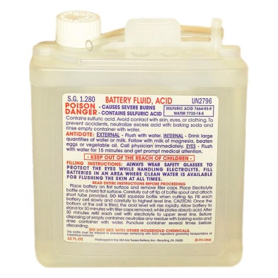 YUAACID32BOX YUASA Yuasa Acid Bottle 32 oz BOTTLE ACID 32 OZ Acid Bottle 32 oz 
