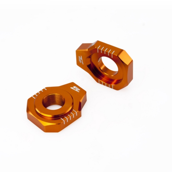 ZE93-5427 DRC-ZETA-UNIT DRC/ZETA/UNIT Adjusting Axle Block 022257 AXLE BLOCK RR OG KTM Adjusting Axle Block Orange