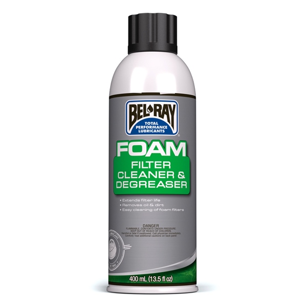 301404150285 BEL-RAY Bel-Ray Foam Filter Cleaner & Degreaser Aerosol CLEANER/DEGREASER FOAM FILTER 400ML Foam Filter Cleaner & Degreaser White