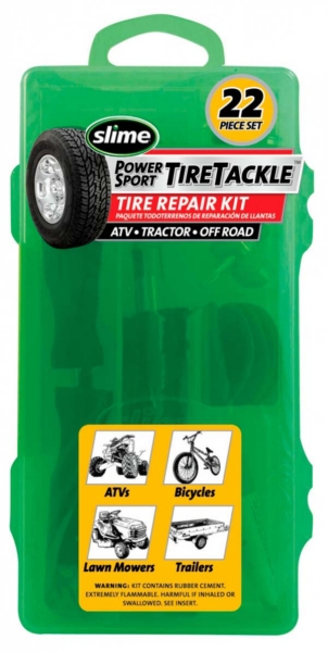 20134 SLIME SLIME Tire Tackle Repair Complete Kit TIRE REPAIR KIT MEDIUM Tire Tackle Repair Complete Kit Green