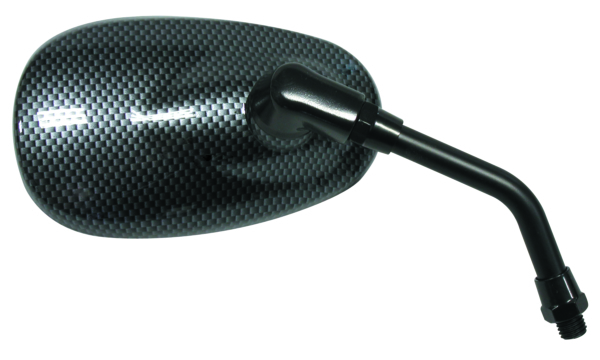 941021 KENSEAN Ken Sean Mini Oval Mirror Bolt-on MINI CARBON OVAL MIRROR 10MM Mini Oval Mirror Chrome