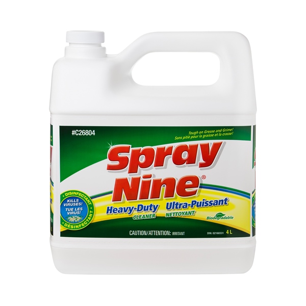C26804 SPRAYNINE Spray Nine Cleaner/Degreaser/Disinfectant 4 L / 1.05 G CLEANER/DISINFECTANT HD 4L SPRAYNINE Cleaner/Degreaser/Disinfectant 