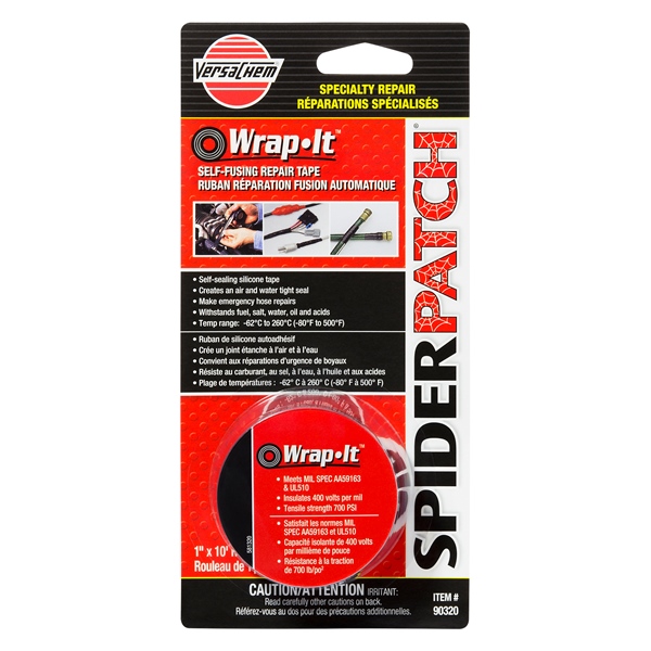 90320 SPIDERPATCH SPIDER PATCH Self-Fusing Repair Tape Wrap-it REPAIR TAPE  1"X10  SPIDER PATCH Self-Fusing Repair Tape Wrap-it 