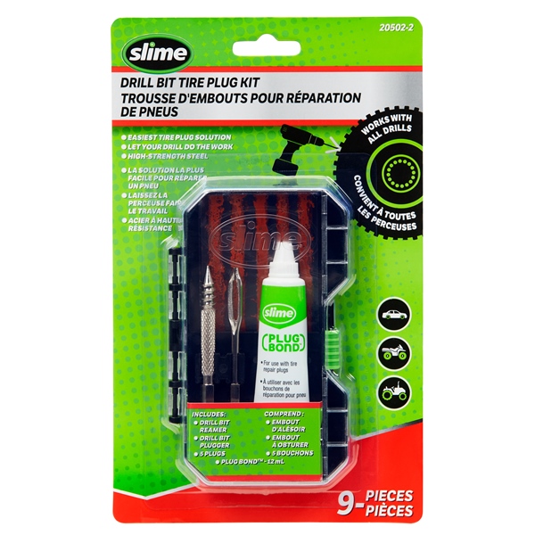 20502-2 SLIME SLIME Drill Bit Tire Plug Kit 071469 DRILL BIT TIRE PLUG KIT QTY 9 SLIME Drill Bit Tire Plug Kit 