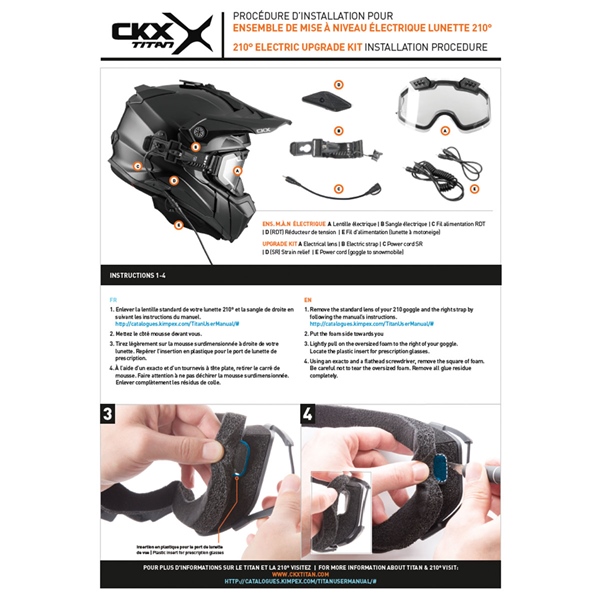 Image-3 CKX Electric 210° Goggles Lens with Adjustable Ventilation & Accessories UPGRADE KIT 210 CTRL WIN EDL YE CKX 120099 120099 CKX