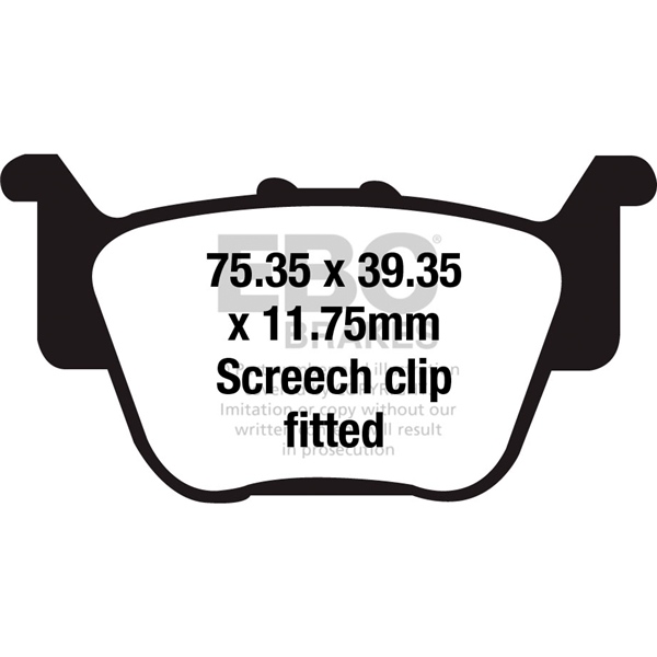 FA714R EBC EBC  “R“ Long Life Sintered Brake Pad Sintered metal - Rear left FA714R EBC BRAKE PAD RR/LF KAWA “R“ Long Life Sintered Brake Pad 