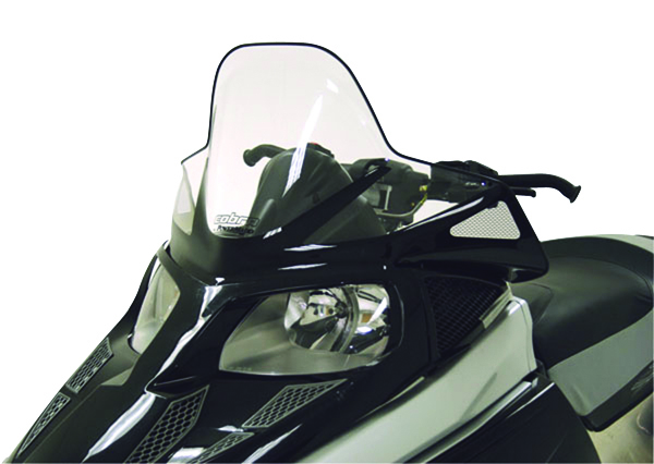 12930 POWERMADDCOBRA Powermadd Cobra Windshield ARCTIC CAT WINDSHIELD TALL 16.5" CLR W/BK A/C Cobra Windshield Clear, White