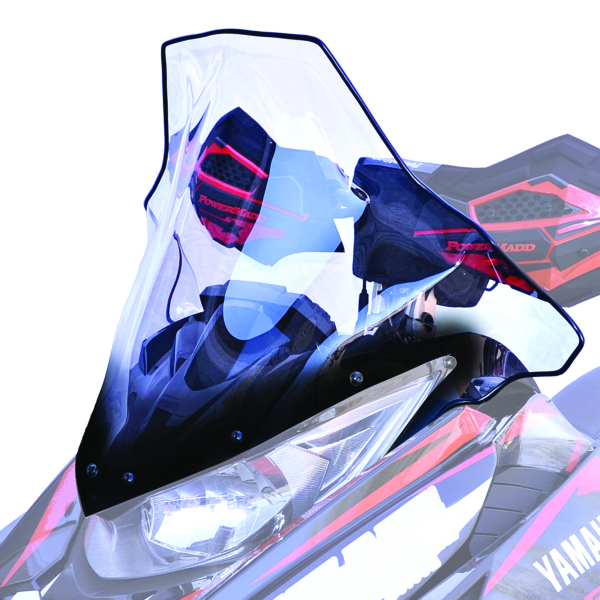 14540 POWERMADDCOBRA Powermadd Cobra Windshield ARCTIC CAT, YAMAHA WINDSHIELD LOW 19" CLR W/BK GRAP YAM Cobra Windshield Clear