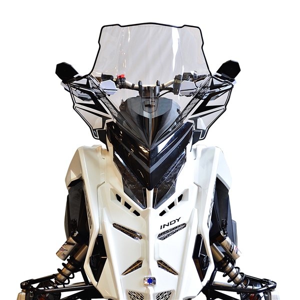 14640 POWERMADDCOBRA Powermadd Cobra Windshield POLARIS WINDSHIELD TALL 20" CLR W/BL GRAP POL Cobra Windshield Clear