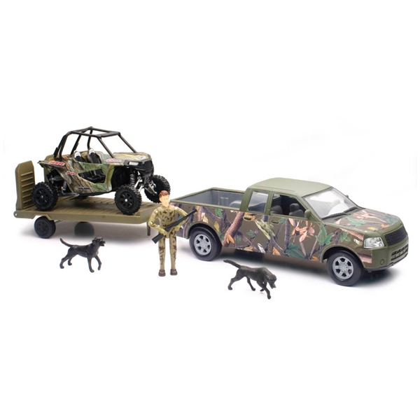 SS-76456 NEWRAYTOYS New Ray Toys Pick Up with Polaris RZR Hunter Scale Model SCARE MODEL PICK UP TRUCK W/RZR Pick Up with Polaris RZR Hunter Scale Model 