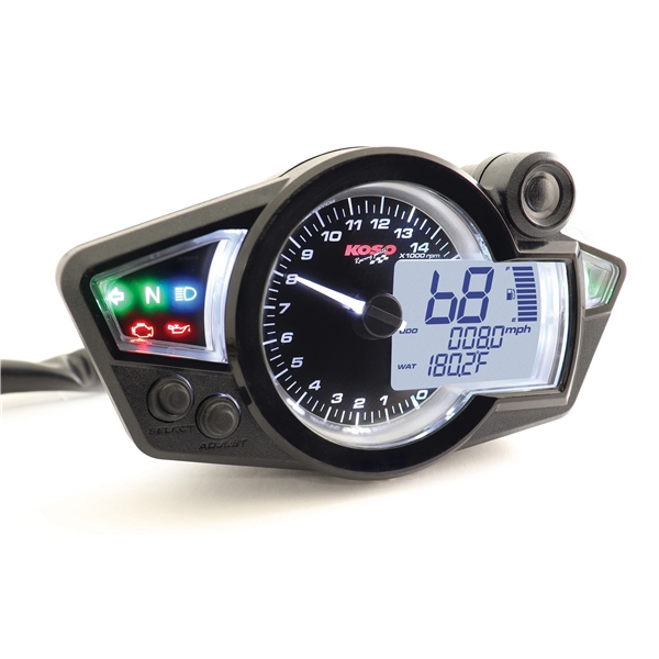 BA011B02 KOSO-NORTH-AMERICA Koso GP Style Speedometer RX-1N Universal - 205047 SPEEDOMETRE KOSO GP STYLE RX1N KOSO GP Style Speedometer RX-1N 