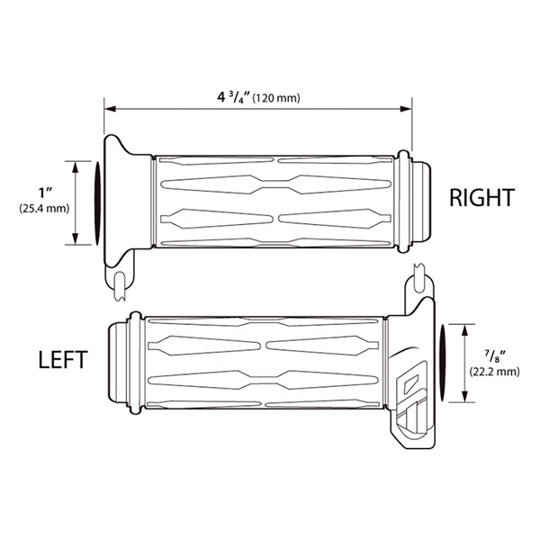 Image-6 Koso Heated Grips Apollo - 1" + 7/8" 205332 HEATED GRIPS 7/8"+1" 120MM APOLLO AM111010 AM111010 KOSO