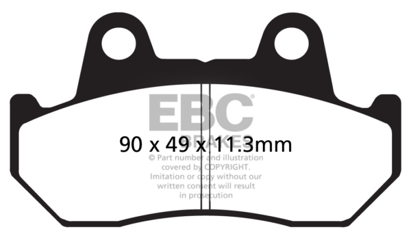 FA69/3V EBC EBC  V-Pad Brake Pad Organic - Front Right, Front left, Rear Right, Rear left FA69/3V EBC BRAKE PAD FT/RR V-Pad Brake Pad 
