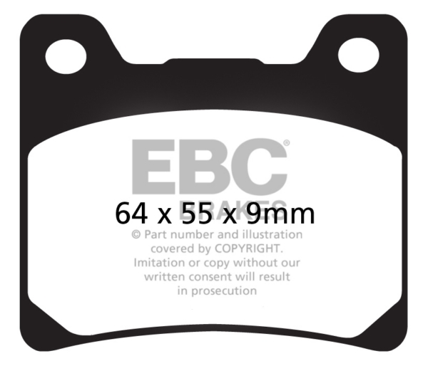FA88V EBC EBC  V-Pad Brake Pad Organic - Front Right, Front left, Rear left FA88V EBC BRAKE PAD FT/RR V-Pad Brake Pad 