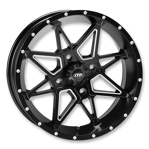1421953727B ITP ITP Tornado Wheel 14x7 - 4/4 - 2+5 14X7 4/4 2+5 TORNADO BK MAT WHEEL ITP Wheels Matte Black