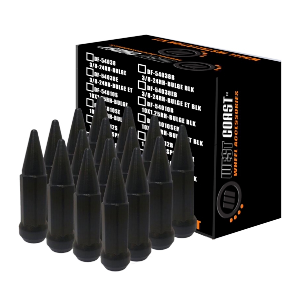 DF-54038SPKB WCA WCA Spike Lug Nut Kit (16) 217833 LUG NUT 3/8 SPIKE BK QTY16 WCA Spike Lug Nut Kit (16) Black