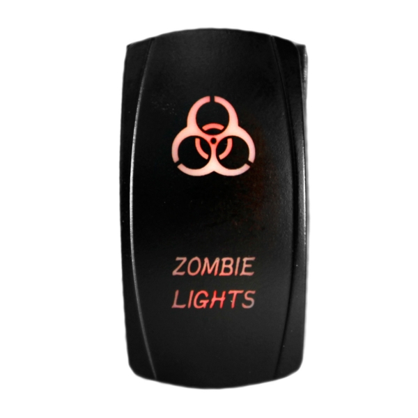 QRS315 QUAKELED Quake LED Zombie LED Switch Rocker - QRS-ZL-R SWITCH ROCKER 5 PINS ZOMBIE RD QUAKELED Zombie LED Switch Red