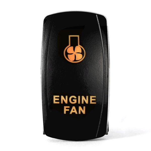 QRS317 QUAKELED Quake LED Engine Fan LED Switch Rocker - QRS-EF-A SWITCH ROCKER 5 PINS ENGINE FAN AMB Engine Fan LED Switch Amber