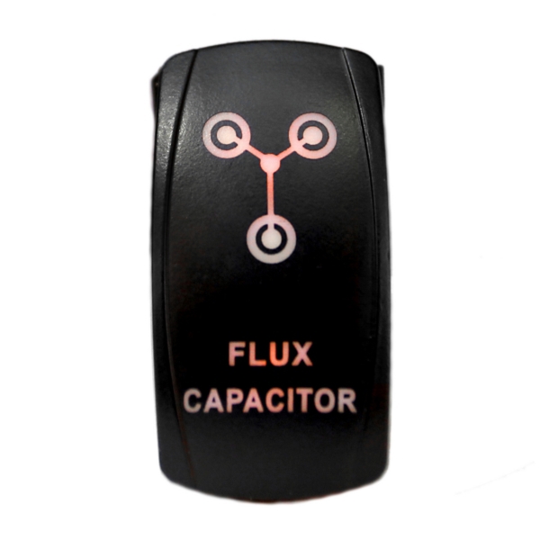 QRS292 QUAKELED Quake LED Flux Capacitor LED Switch Rocker - QRS-FC-R SWITCH ROCKER 5 PINS FLUX CAPACITOR RD Flux Capacitor LED Switch Red