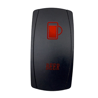 QRS662 QUAKELED Quake LED Beer LED Switch Rocker - 222511 SWITCH ROCKER 5 PINS BEER RD QUAKELED Beer LED Switch Red