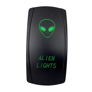 QRS665 QUAKELED Quake LED Alien LED Switch Rocker - 222514 SWITCH ROCKER 5 PINS ALIEN LIGHTS GR Alien LED Switch Green