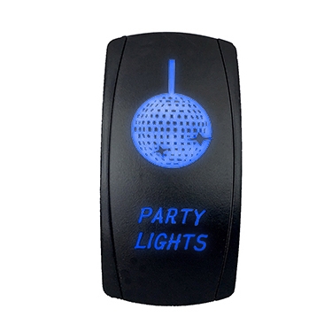 QRS700 QUAKELED Quake LED Party LED Switch Rocker - 222547 SWITCH ROCKER 5 PINS PARTY LIGHTS BL Party LED Switch Blue