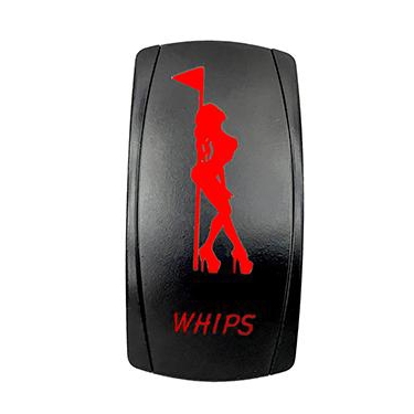 QRS710 QUAKELED Quake LED Whip LED Switch Rocker - 222672 SWITCH ROCKER WHIP LIGHT RD QUAKELED Whip LED Switch Red