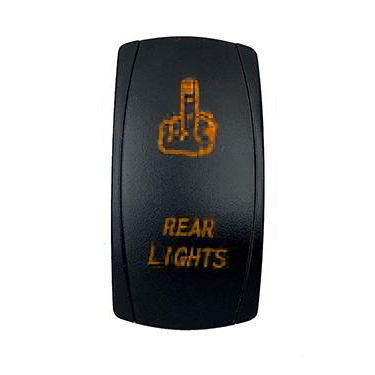 QRS593 QUAKELED Quake LED Rear LED Switch Rocker - 222681 SWITCH ROCKER 5 PINS RR LIGHTS AMB Rear LED Switch Amber