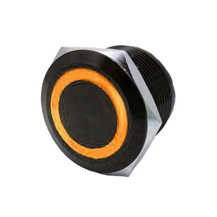 QRS716 QUAKELED Quake LED Flush Mount Switch with LED Ring Push - 222688 SWITCH FLUSH MOUNT ON/OFF BK/AMB Switches Black, Amber