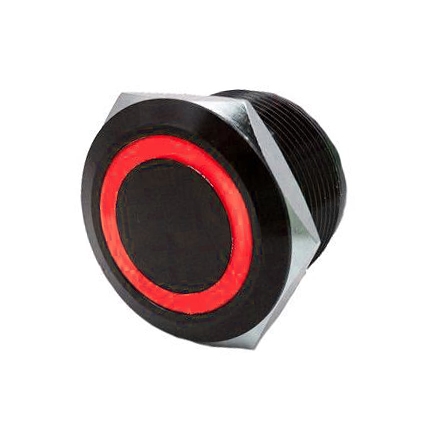 QRS719 QUAKELED Quake LED Flush Mount Switch with LED Ring Push - 222691 SWITCH FLUSH MOUNT ON/OFF BK/RD QUAKELED Flush Mount Switch with LED Ring Black, Red