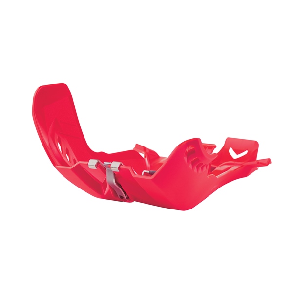 8472100004 POLISPORT Polisport Fortress Skid Plate GAS GAS SKID PLATE FORTRESS W/LINKAGE RD GASGAS Fortress Skid Plate Red