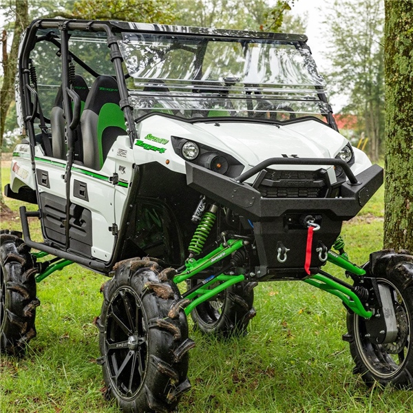 Image-3 Super ATV Winch Ready Bumper Steel, Diamond texture - KAWASAKI BUMPER FT DIAMOND PLATE KAWA FBGKTRX400300 FBGKTRX400300 SUPERATV