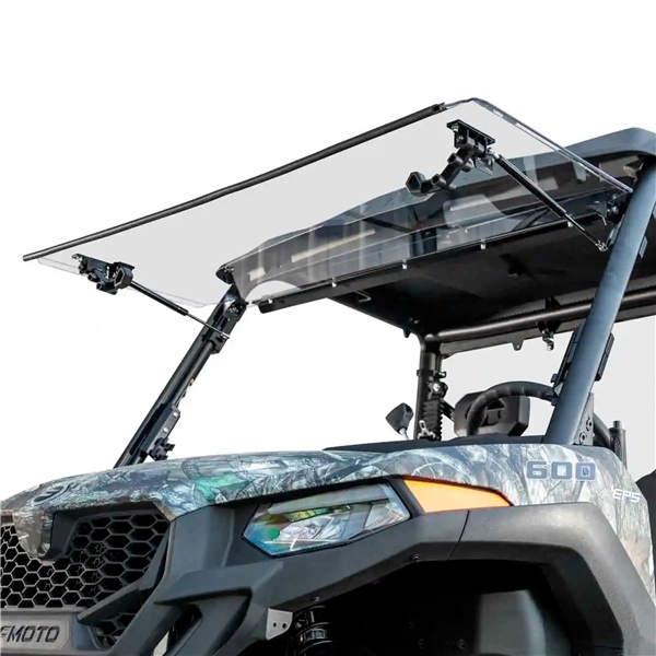 FWSCFUF60000170 SUPERATV Super ATV Scratch Resistant Flip Windshield CFMOTO WINDSHIELD FLIP CLR CFMOTO SUPERATV Scratch Resistant Flip Windshield Clear