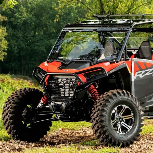 Image-2 Super ATV Scratch Resistant Flip Windshield POLARIS WINDSHIELD FLIP CLR POL SUPERATV FWSPRZRXP70 FWSPRZRXP70 SUPERATV