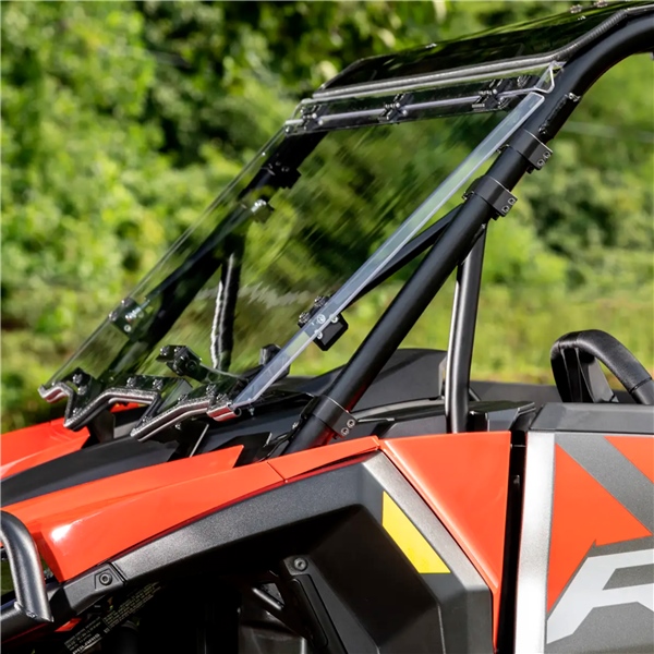 Image-3 Super ATV Scratch Resistant Flip Windshield POLARIS WINDSHIELD FLIP CLR POL SUPERATV FWSPRZRXP70 FWSPRZRXP70 SUPERATV