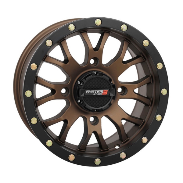 521455 SYSTEM-3-OFF-ROAD SYSTEM 3 OFF-ROAD ST-3 Simulated Beadlock UTV Wheel 14x7 - 4/156 - 5+2 14X7 4/156 5+2ST3 30MMWHEELBEADLOCK BRZ Wheels Machined