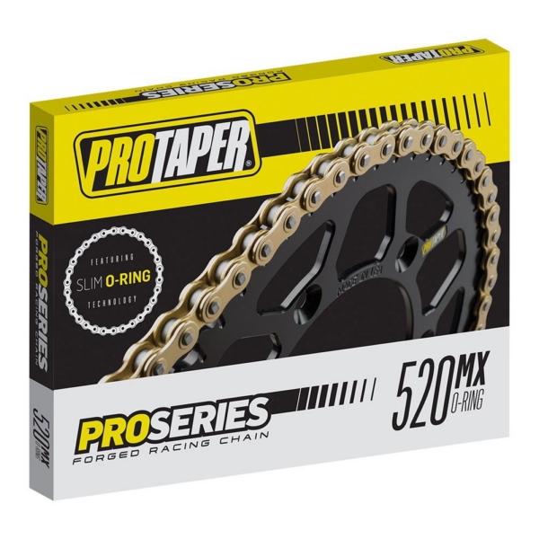 021696 PROTAPER Pro Taper Chain - 520MX O-Ring Off-Road Chain 520 X 120 LING U-RING Chain - 520MX O-Ring Gold, Gray