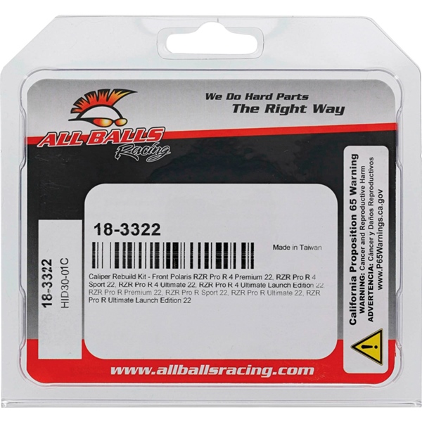 Image-2 All Balls Brake Caliper Repair Kit POLARIS - Front CALIPER REBUILD KIT FT POL 18-3322 18-3322 ALLBALLSRACING