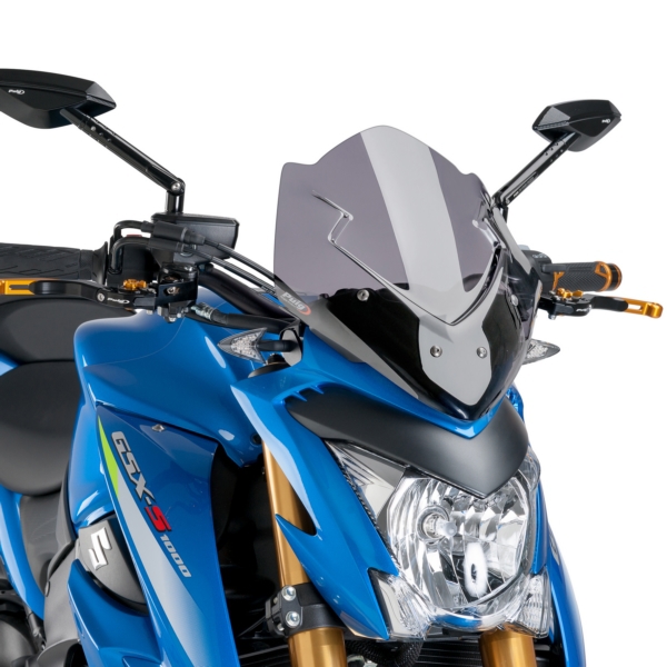 7653H PUIG Puig Naked Windshield SUZUKI WINDSHIELD NAKED NG LSMK SUZ PUIG Naked Windshield Smoke (Light)