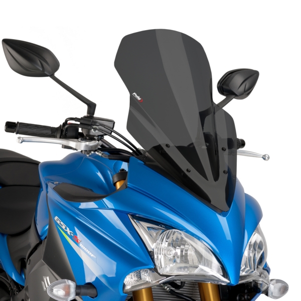 7640F PUIG Puig Touring Windshield SUZUKI WINDSHIELD TOURING DSMK SUZ PUIG Touring Windshield Smoke (dark)
