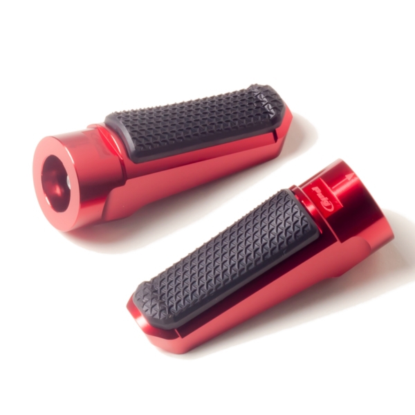 7318R PUIG Puig Hi-Tech Foortpegs - Racing with Rubber FOOT PEG RACING W/RUBBER UNIV RD Hi-Tech Foortpegs - Racing with Rubber Red