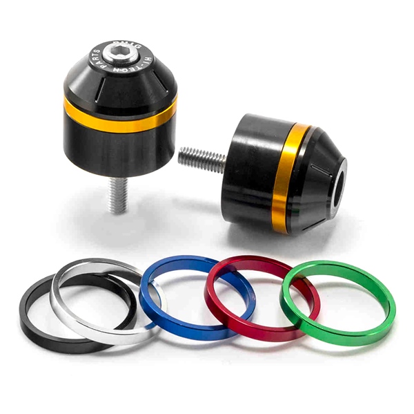 8505N PUIG Puig Short Bar Ends Kit with Ring BAR END SHORT W/RING BK SUZ PUIG Short Bar Ends Kit with Ring Black, Blue, Red, Silver, Gold